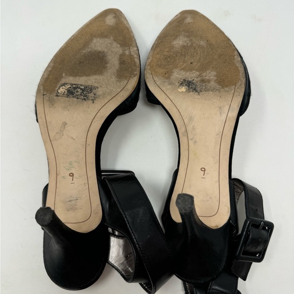 Sam Edelman Black Ankle Strap Calf Hair Heels Size 9 - Picture 3 of 5